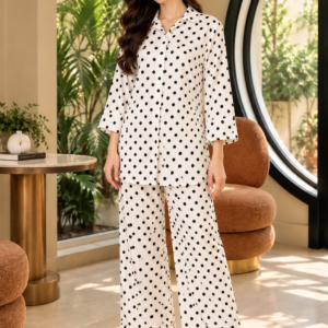 White & Black Polka Dot Co-Ord Set