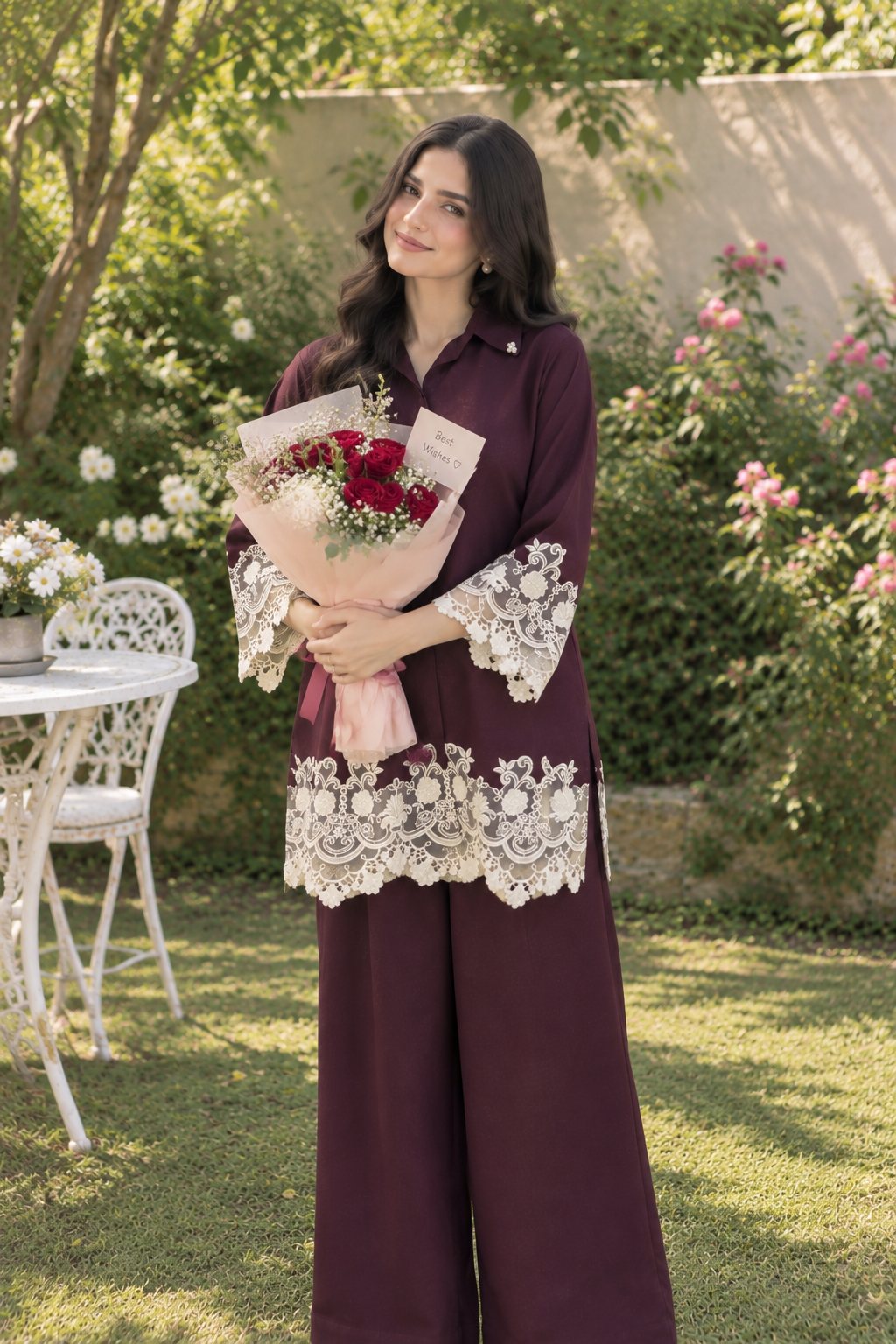 Plum Lace Elegance Co-Ord Set